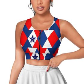 AILLOSA Activewear 3D Baskılı Desen FLAG-57 Askılı Kadın Atlet