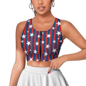 AILLOSA Activewear 3D Baskılı Desen FLAG-59 Askılı Kadın Atlet