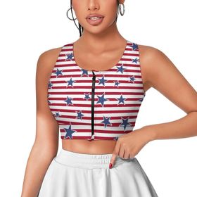 AILLOSA Activewear 3D Baskılı Desen FLAG-60 Askılı Kadın Atlet