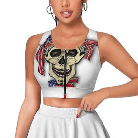 AILLOSA Activewear 3D Baskılı Desen FLAG-62 Askılı Kadın Atlet