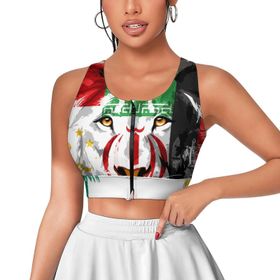 AILLOSA Activewear 3D Baskılı Desen FLAG-64 Askılı Kadın Atlet