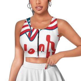 AILLOSA Activewear 3D Baskılı Desen FLAG-65 Askılı Kadın Atlet