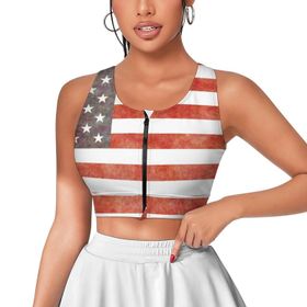 AILLOSA Activewear 3D Baskılı Desen FLAG-75 Askılı Kadın Atlet