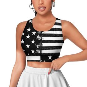 AILLOSA Activewear 3D Baskılı Desen FLAG-76 Askılı Kadın Atlet