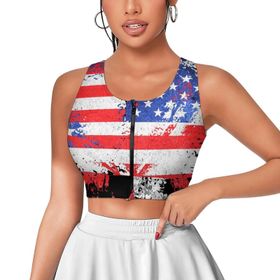 AILLOSA Activewear 3D Baskılı Desen FLAG-79 Askılı Kadın Atlet