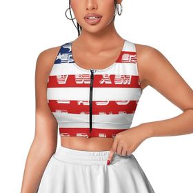 AILLOSA Activewear 3D Baskılı Desen Flag-80 Kadın Atlet
