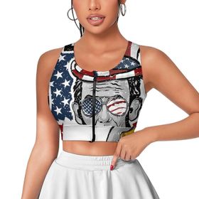 AILLOSA Activewear 3D Baskılı Desen FLAG-83 Askılı Kadın Atlet