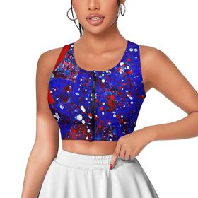AILLOSA Activewear 3D Baskılı Desen FLAG-86 Askılı Kadın Atlet