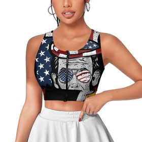 AILLOSA Activewear 3D Baskılı Desen FLAG-87 Askılı Kadın Atlet