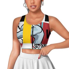 AILLOSA Activewear 3D Baskılı Desen TH-135 Askılı Kadın Atlet