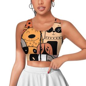 AILLOSA Activewear 3D Baskılı Desen TH-307 Askılı Kadın Atlet