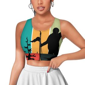 AILLOSA Activewear 3D Baskılı Desen TH-354 Askılı Kadın Atlet