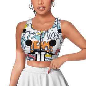AILLOSA Activewear 3D Baskılı Desen TH-359 Askılı Kadın Atlet