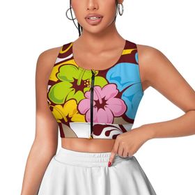 AILLOSA Activewear 3D Baskılı Desen TH-373 Askılı Kadın Atlet