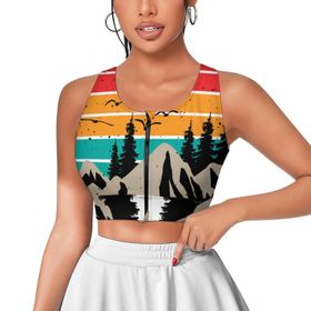 AILLOSA Activewear 3D Baskılı Desen TH-486 Askılı Kadın Atlet