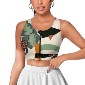 AILLOSA Activewear 3D Baskılı Desen YH-103 Askılı Kadın Atlet