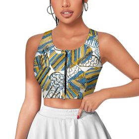 AILLOSA Activewear 3D Baskılı Desen YH-147 Askılı Kadın Atlet