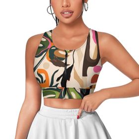 AILLOSA Activewear 3D Baskılı Desen YH-148 Askılı Kadın Atlet
