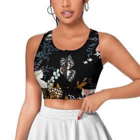 AILLOSA Activewear 3D Baskılı Desen YH-17 Askılı Kadın Atlet
