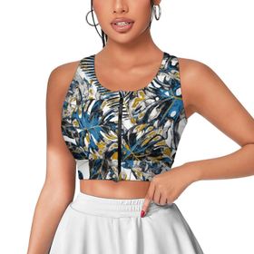 AILLOSA Activewear 3D Baskılı Desen YH-207 Askılı Kadın Atlet