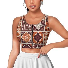 AILLOSA Activewear 3D Baskılı Desen YH-233 Askılı Kadın Atlet