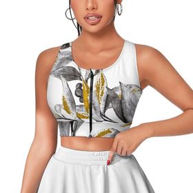 AILLOSA Activewear 3D Baskılı Desen YH-278 Askılı Kadın Atlet