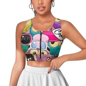 AILLOSA Activewear 3D Baskılı Desen YH-381 Askılı Kadın Atlet