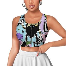 AILLOSA Activewear 3D Baskılı Desen YH-385 Askılı Kadın Atlet