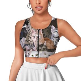 AILLOSA Activewear 3D Baskılı Desen YH-386 Askılı Kadın Atlet