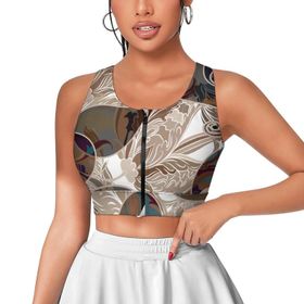 AILLOSA Activewear 3D Baskılı Desen YH-387 Askılı Kadın Atlet