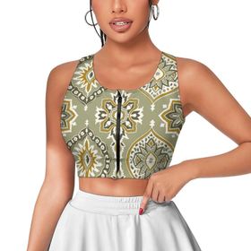 AILLOSA Activewear 3D Baskılı Desen YH-42 Askılı Kadın Atlet
