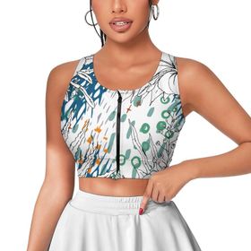 AILLOSA Activewear 3D Baskılı Desen YH-443 Askılı Kadın Atlet