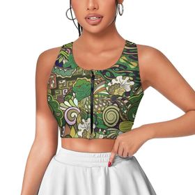 AILLOSA Activewear 3D Baskılı Desen YH-446 Askılı Kadın Atlet