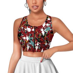 AILLOSA Activewear 3D Baskılı Desen YH-45 Askılı Kadın Atlet