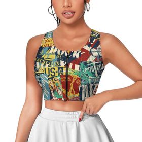AILLOSA Activewear 3D Baskılı Desen YH-458 Askılı Kadın Atlet