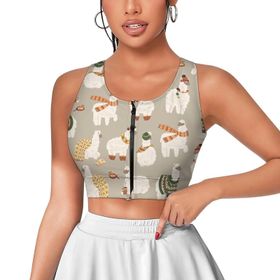 AILLOSA Activewear 3D Baskılı Desen YH-473 Askılı Kadın Atlet