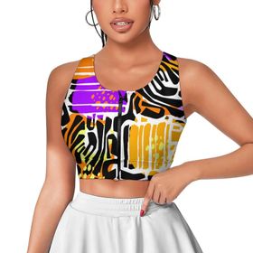 AILLOSA Activewear 3D Baskılı Desen YH-489 Askılı Kadın Atlet