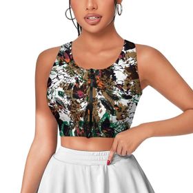 AILLOSA Activewear 3D Baskılı Desen YH-52 Askılı Kadın Atlet