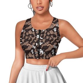 AILLOSA Activewear 3D Baskılı Desen YH-561 Askılı Kadın Atlet