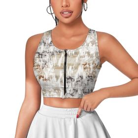 AILLOSA Activewear 3D Baskılı Desen YH-584 Askılı Kadın Atlet