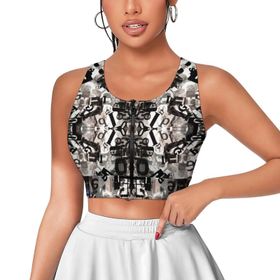 AILLOSA Activewear 3D Baskılı Desen YH-591 Askılı Kadın Atlet