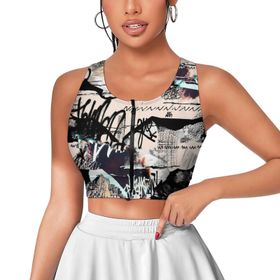 AILLOSA Activewear 3D Baskılı Desen YH-599 Askılı Kadın Atlet