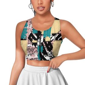 AILLOSA Activewear 3D Baskılı Desen YH-601 Askılı Kadın Atlet