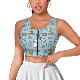 AILLOSA Activewear 3D Baskılı Desen YH-672 Askılı Kadın Atlet