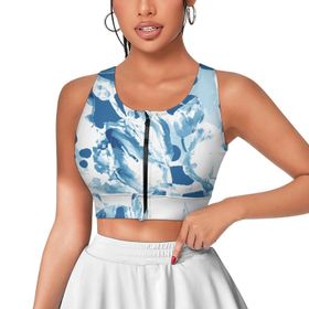 AILLOSA Activewear 3D Baskılı Desen YH-74 Askılı Kadın Atlet