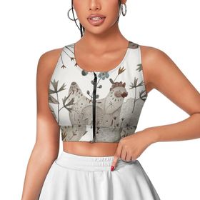 AILLOSA Activewear 3D Baskılı Desen YH-82 Askılı Kadın Atlet