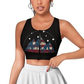 AILLOSA Activewear Tank-Top 3D Baskılı Desen Flag-02 Askılı Kadın Atlet