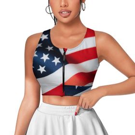AILLOSA Activewear Tank-Top 3D Baskılı Desen Flag-03 Askılı Kadın Atlet