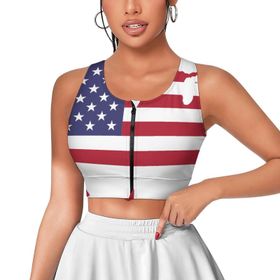 AILLOSA Activewear Tank-Top 3D Baskılı Desen Flag-11 Askılı Kadın Atlet