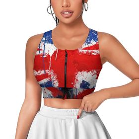 AILLOSA Activewear Tank-Top 3D Baskılı Desen Flag-115 Askılı Kadın Atlet